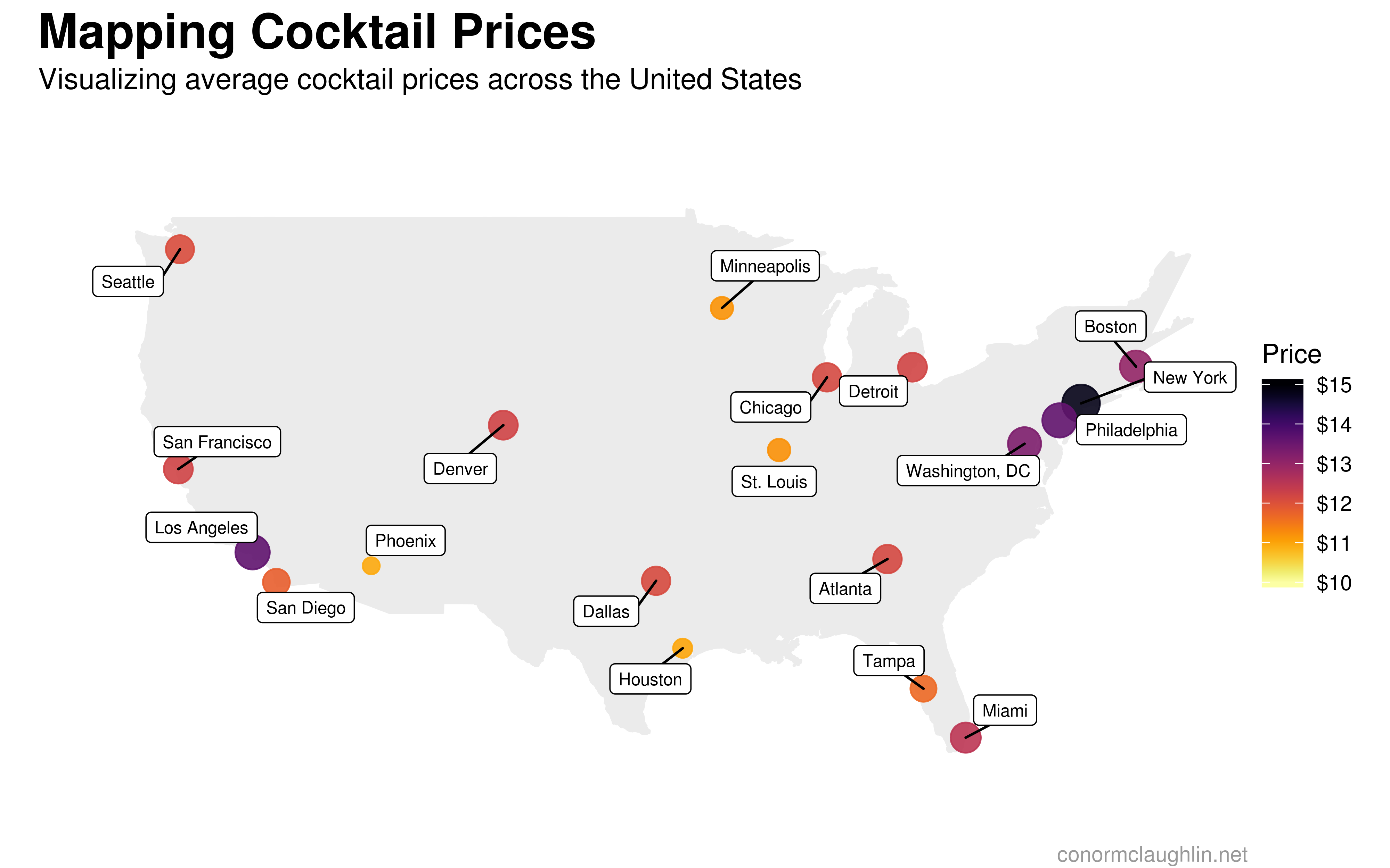 Map of Cocktail Prices