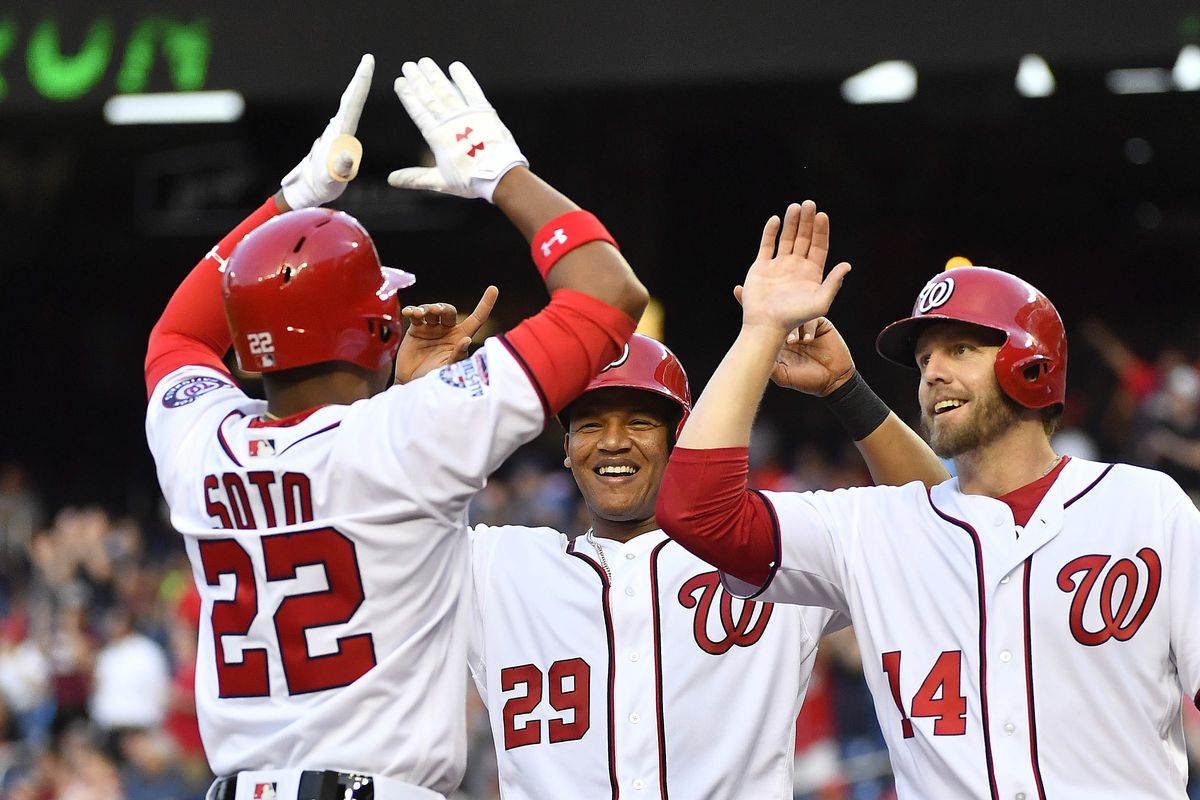 Juan Soto after his first Major League Home Run