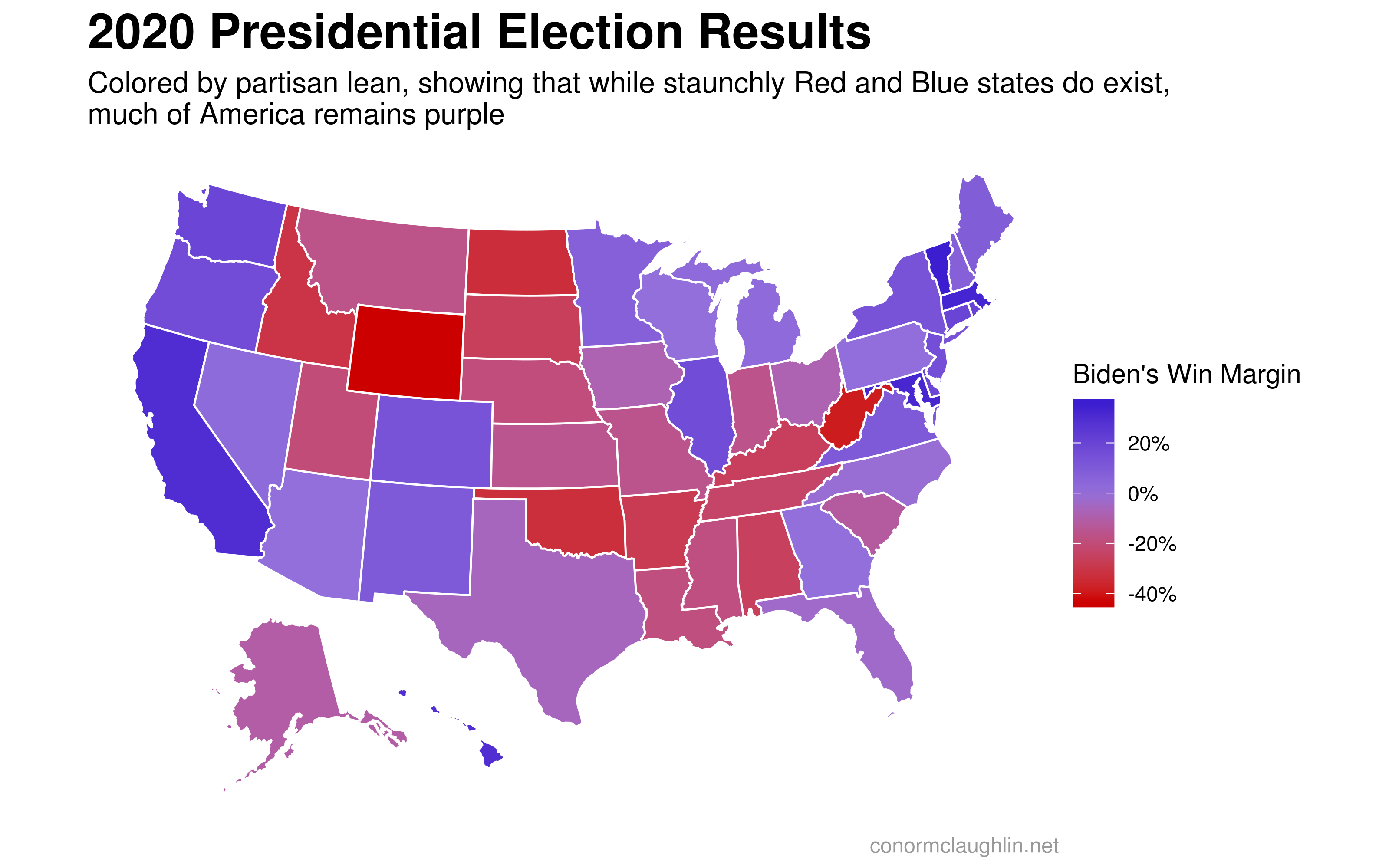 Simple Purple States Map