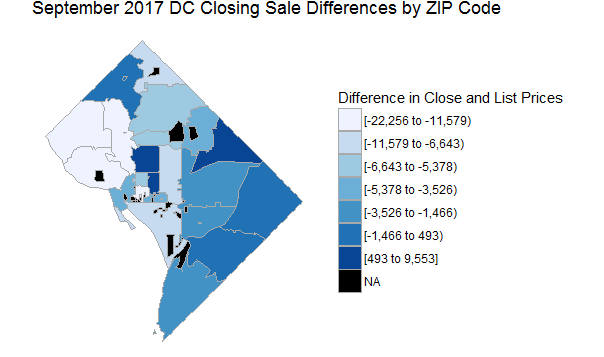 Choropleth Sales Difference by ZIP Code