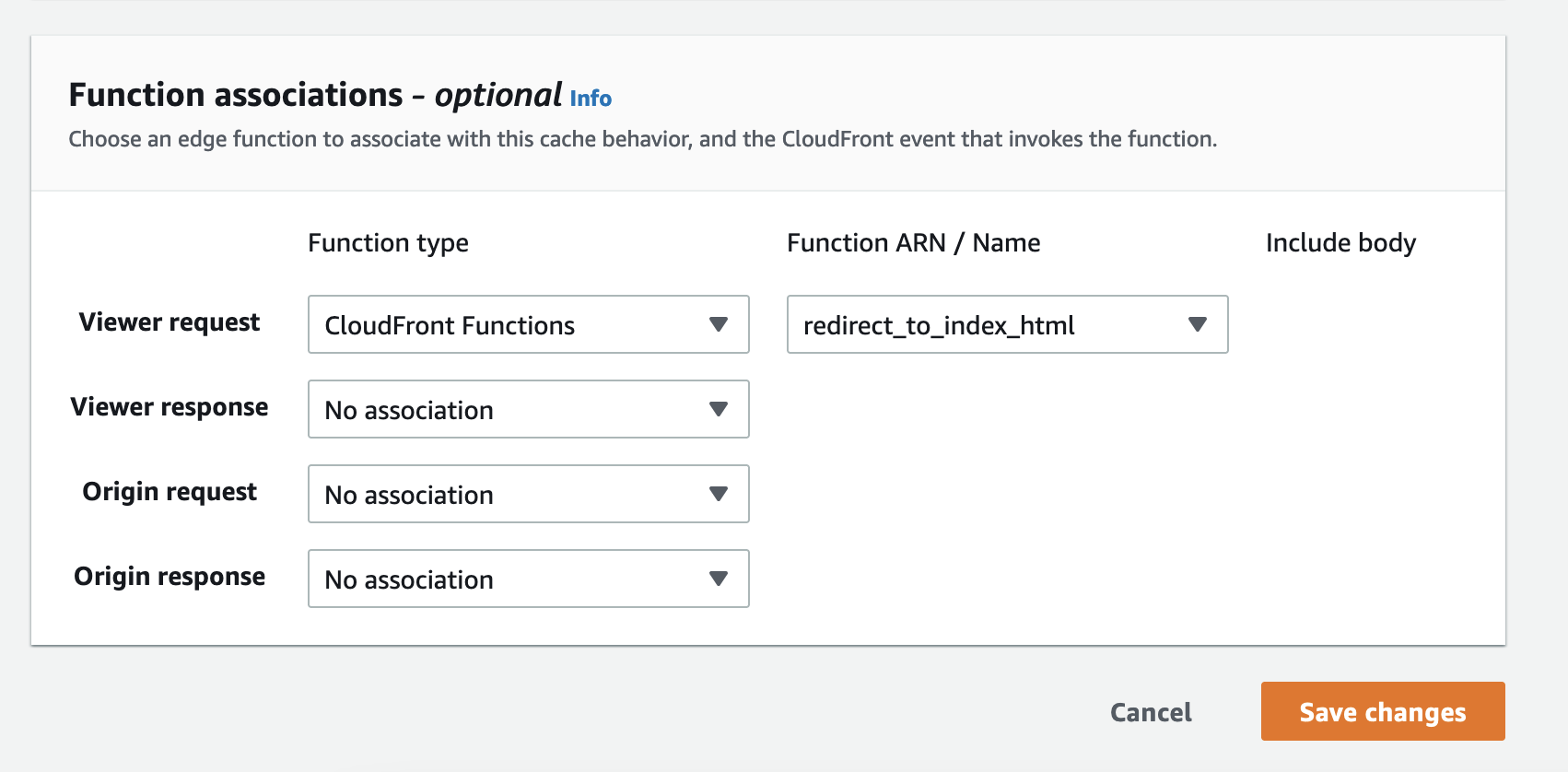 CloudFront Function Setup