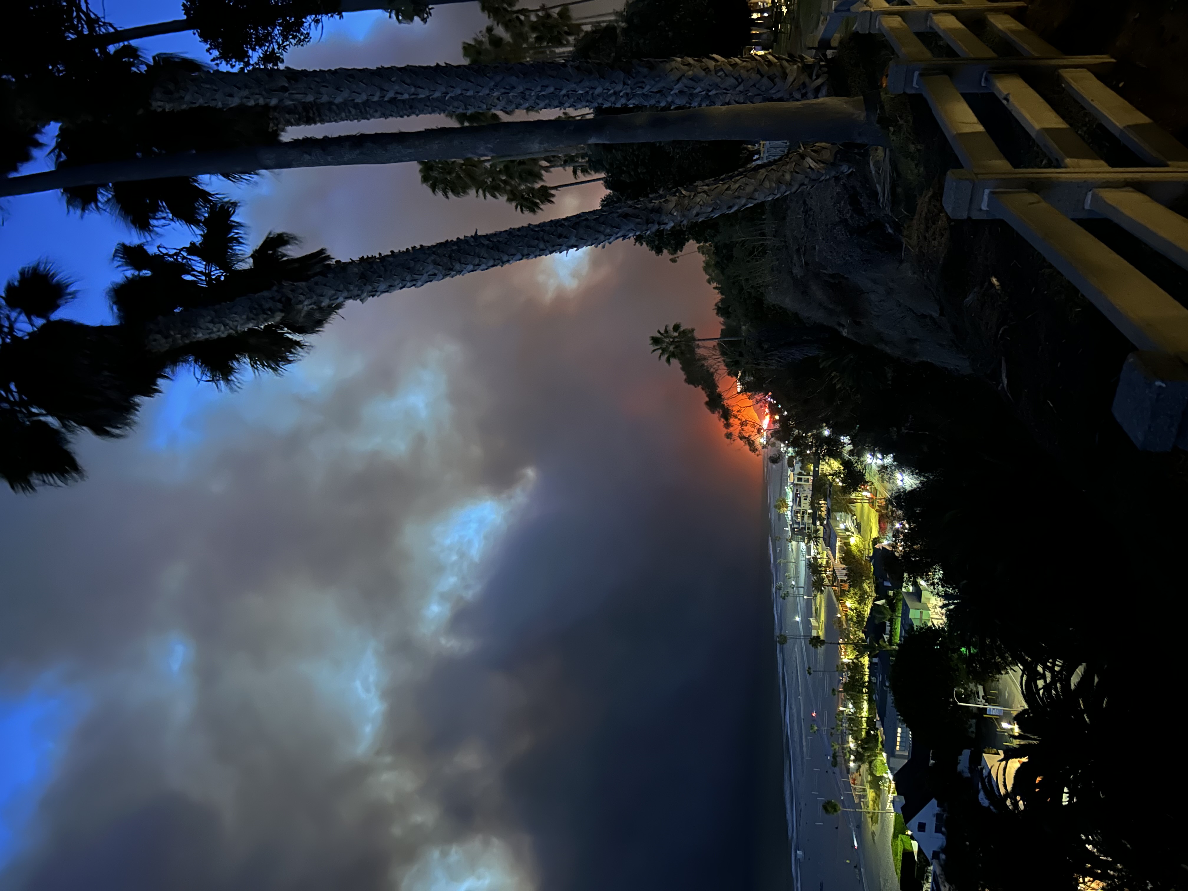 PCH Burning from the Palisade Fire, as Seen from Santa Monica