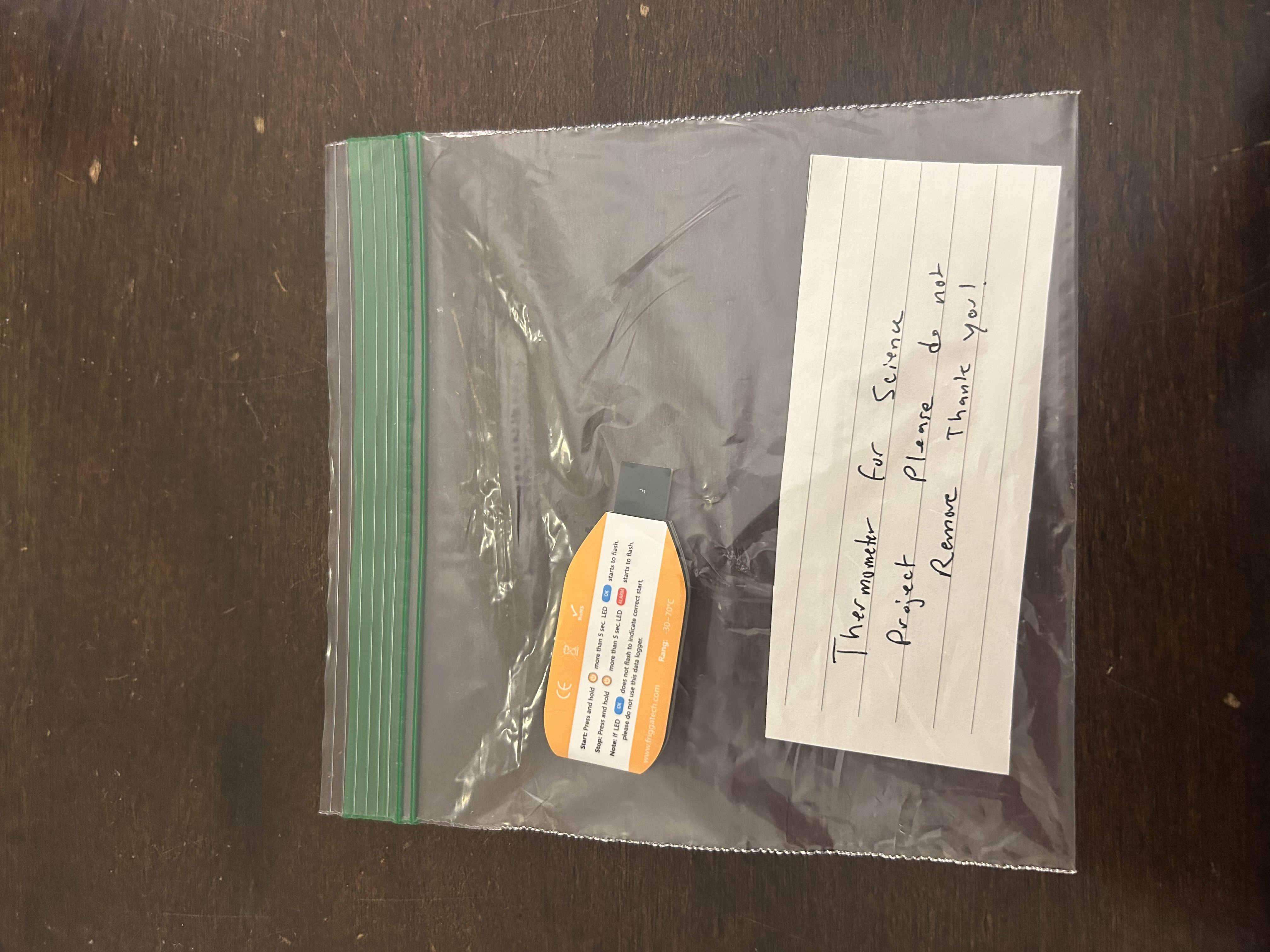 Temperature Sensor Ziplock