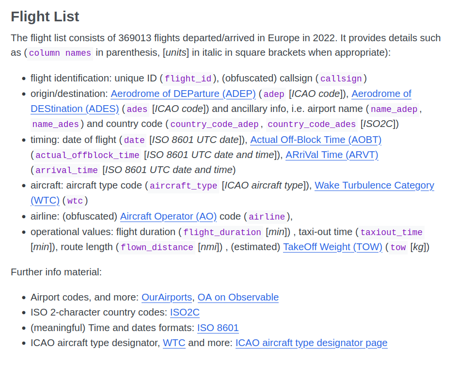 Flight List Description